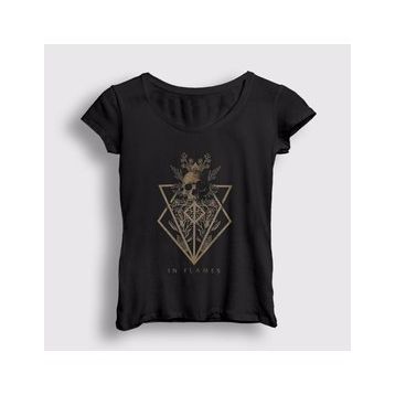 Presmono Skulls In Flames Kadın T-shirt