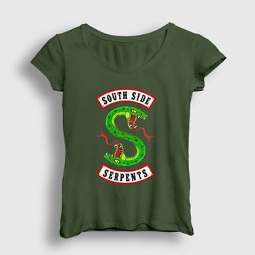 Presmono South Side Serpents V3 Riverdale Haki Kadın T-shirt