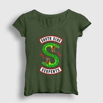 Presmono South Side Serpents V3 Riverdale Haki Kadın T-shirt