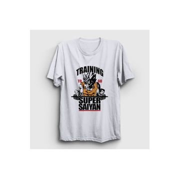 Presmono Training Goku Anime Dragon Ball Beyaz Unisex T-shirt
