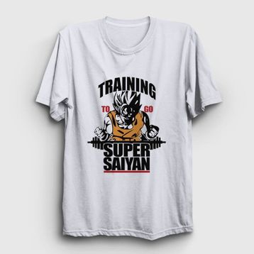 Presmono Training Goku Anime Dragon Ball Beyaz Unisex T-shirt