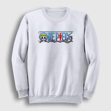 Presmono Unisex Beyaz Anime One Piece Sweatshirt