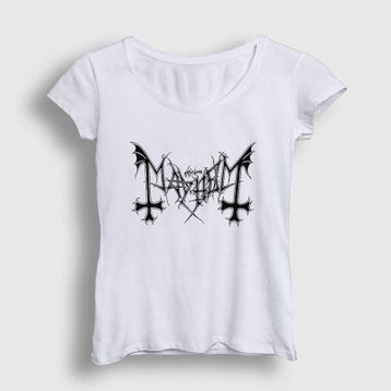 Presmono Unisex Beyaz Logo Mayhem Tişört tt 64681