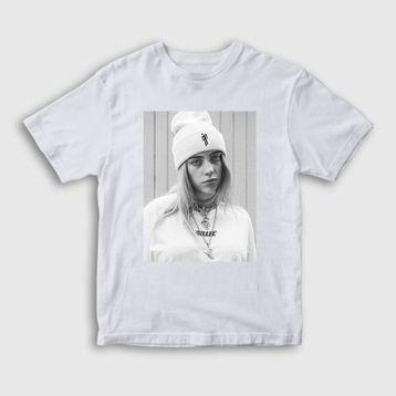 Presmono Unisex Çocuk Billie Eilish Beyaz T-Shirt