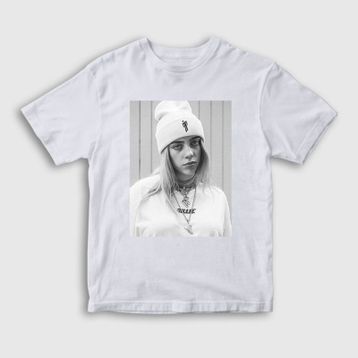 Presmono Unisex Çocuk Billie Eilish Beyaz T-Shirt