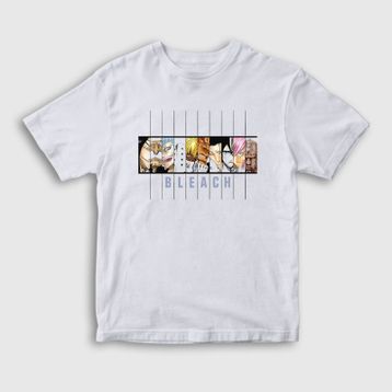 Presmono Unisex Çocuk Espada Anime Bleach Beyaz T-Shirt