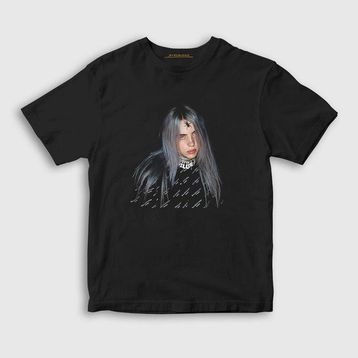 Presmono Unisex Çocuk Spider V2 Billie Eilish Siyah T-Shirt