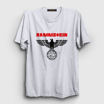 Presmono Unisex Eagle Rammstein Beyaz T-Shirt