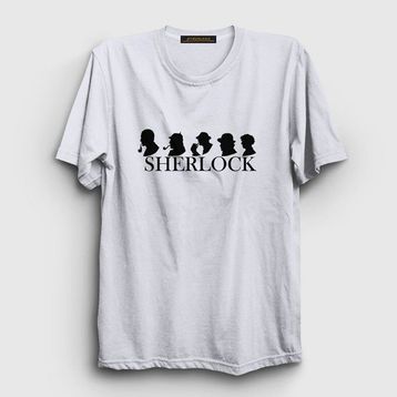 Presmono Unisex Evolution Sherlock Holmes Gri T-Shirt