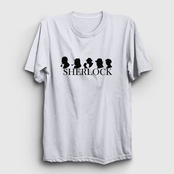 Presmono Unisex Evolution Sherlock Holmes Gri T-Shirt
