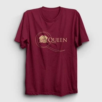 Presmono Unisex Gold Eagle Slayer Bordo T-Shirt