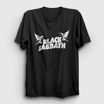 Presmono Unisex Logo Black Sabbath Siyah T-Shirt