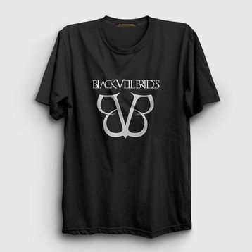 Presmono Unisex Logo Black Veil Brides Siyah T-Shirt
