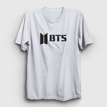 Presmono Unisex Logo Bts Beyaz T-Shirt