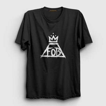 Presmono Unisex Logo Fall Out Boy Siyah T-Shirt