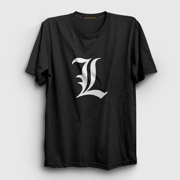 Presmono Unisex Logo L Anime Death Note Siyah T-Shirt