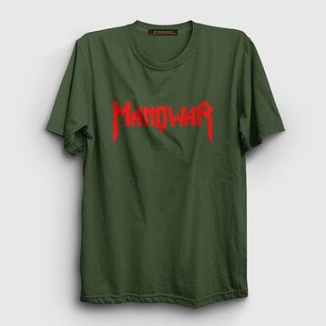 Presmono Unisex Logo Manowar Haki T-Shirt