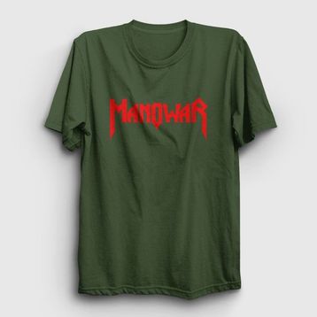 Presmono Unisex Logo Manowar Haki T-Shirt
