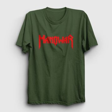 Presmono Unisex Logo Manowar Haki T-Shirt