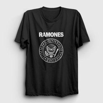 Presmono Unisex Logo Ramones Siyah T-Shirt