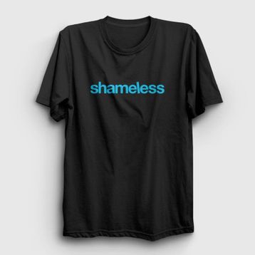 Presmono Unisex Logo Shameless Siyah T-Shirt