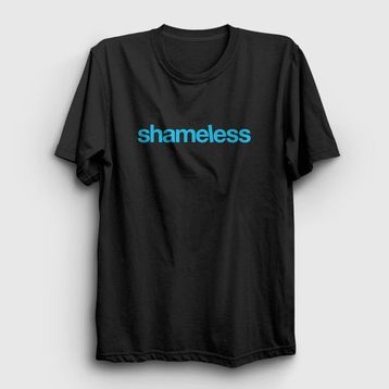 Presmono Unisex Logo Shameless Siyah T-Shirt