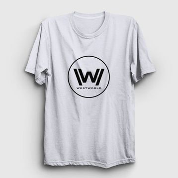 Presmono Unisex Logo Westworld Beyaz T-Shirt