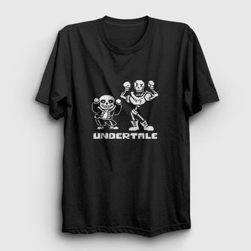 Presmono Unisex Sans Papyrus Undertale Mor T-shirt