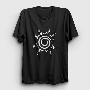 Presmono Unisex Seal Anime Naruto Siyah T-Shirt