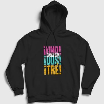 Presmono Unisex Siyah Uno Dos Tre Green Day Sweatshirt