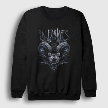 Presmono Unisex Siyah Wild in Flames Sweatshirt
