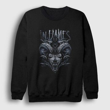 Presmono Unisex Siyah Wild in Flames Sweatshirt