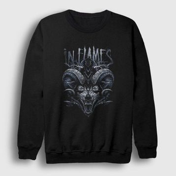 Presmono Unisex Siyah Wild in Flames Sweatshirt