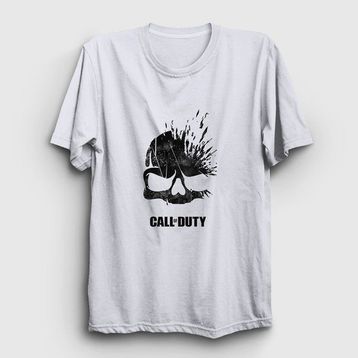 Presmono Unisex Skull Call Of Duty Siyah T-Shirt