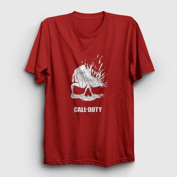 Presmono Unisex Skull Call Of Duty Siyah T-Shirt