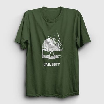 Presmono Unisex Skull Call Of Duty Siyah T-Shirt