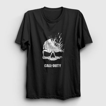 Presmono Unisex Skull Call Of Duty Siyah T-Shirt