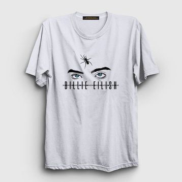 Presmono Unisex Spider Billie Eilish Gri T-shirt