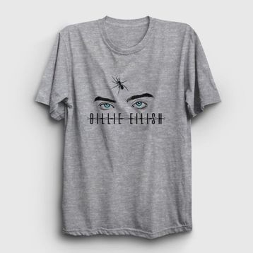 Presmono Unisex Spider Billie Eilish Gri T-shirt