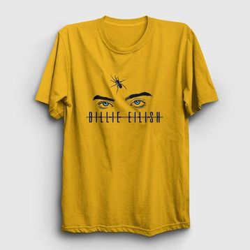 Presmono Unisex Spider Billie Eilish Gri T-shirt