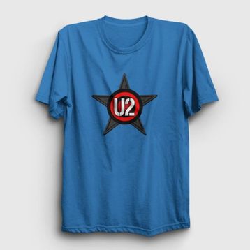 Presmono Unisex Star U2 Mavi T-shirt