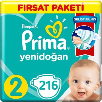 Prima Aktif Bebek No:2 Mini 216 Adet Bebek Bezi