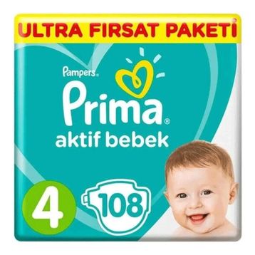 Prima Aktif Bebek No:4 Maxi 108 Adet Bebek Bezi