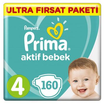 Prima Aktif Bebek No:4 Maxi 160 Adet Bebek Bezi