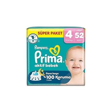 Prima Aktif Bebek No:4 Maxi 52 Adet Bebek Bezi