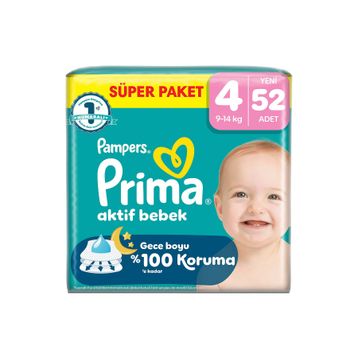 Prima Aktif Bebek No:4 Maxi 52 Adet Bebek Bezi