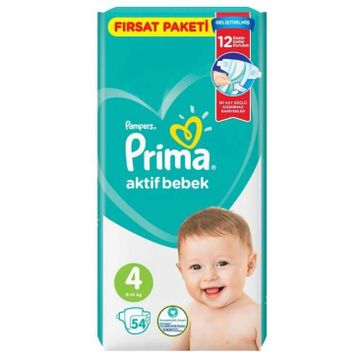 Prima Aktif Bebek No:4 Maxi 54 Adet Bebek Bezi