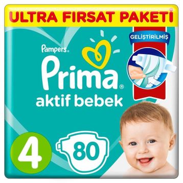 Prima Aktif Bebek No:4 Maxi 80 Adet Bebek Bezi