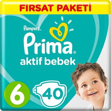 Prima Aktif Bebek No:6 XLarge 40 Adet Bebek Bezi