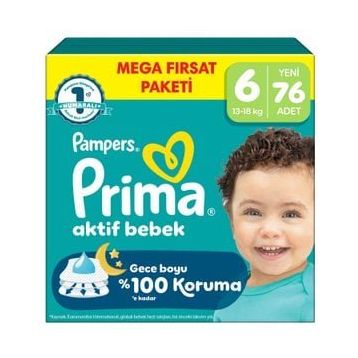 Prima Aktif Bebek No:6 XLarge 76 Adet Bebek Bezi